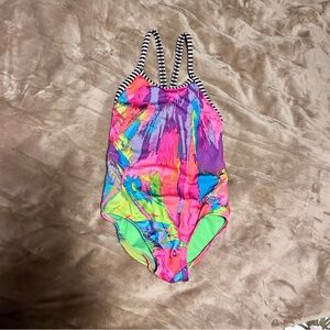 girls dolfin colorful one piece swimsuit